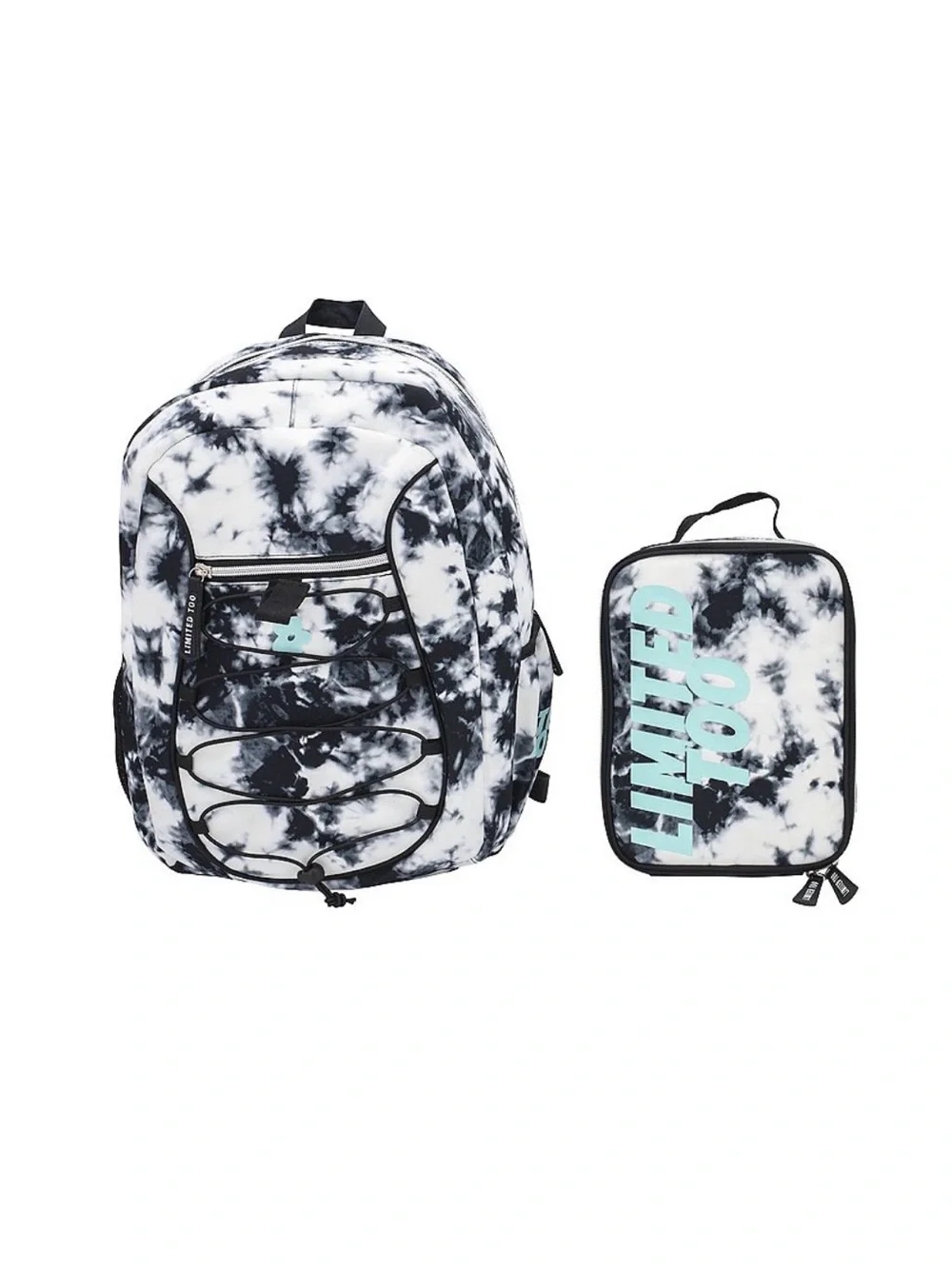 The Limited Black & White Tie-Dye Backpack with Front Bungee